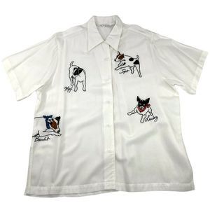 Vintage 1950's Compagnie Internationale Express Embroidered Dog Puppy Shirt